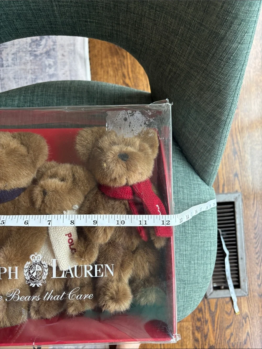 Ralph Lauren Vintage Polo Bear Set of 3 stuffed animals winter holiday 2001 READ